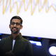 Google CEO Sundar Pichai delivers the keynote address at the Google I/O 2018 Conference on May 8, 2018